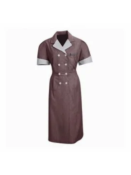 Brown Janitorial Uniform Cardigan Logo Customized
